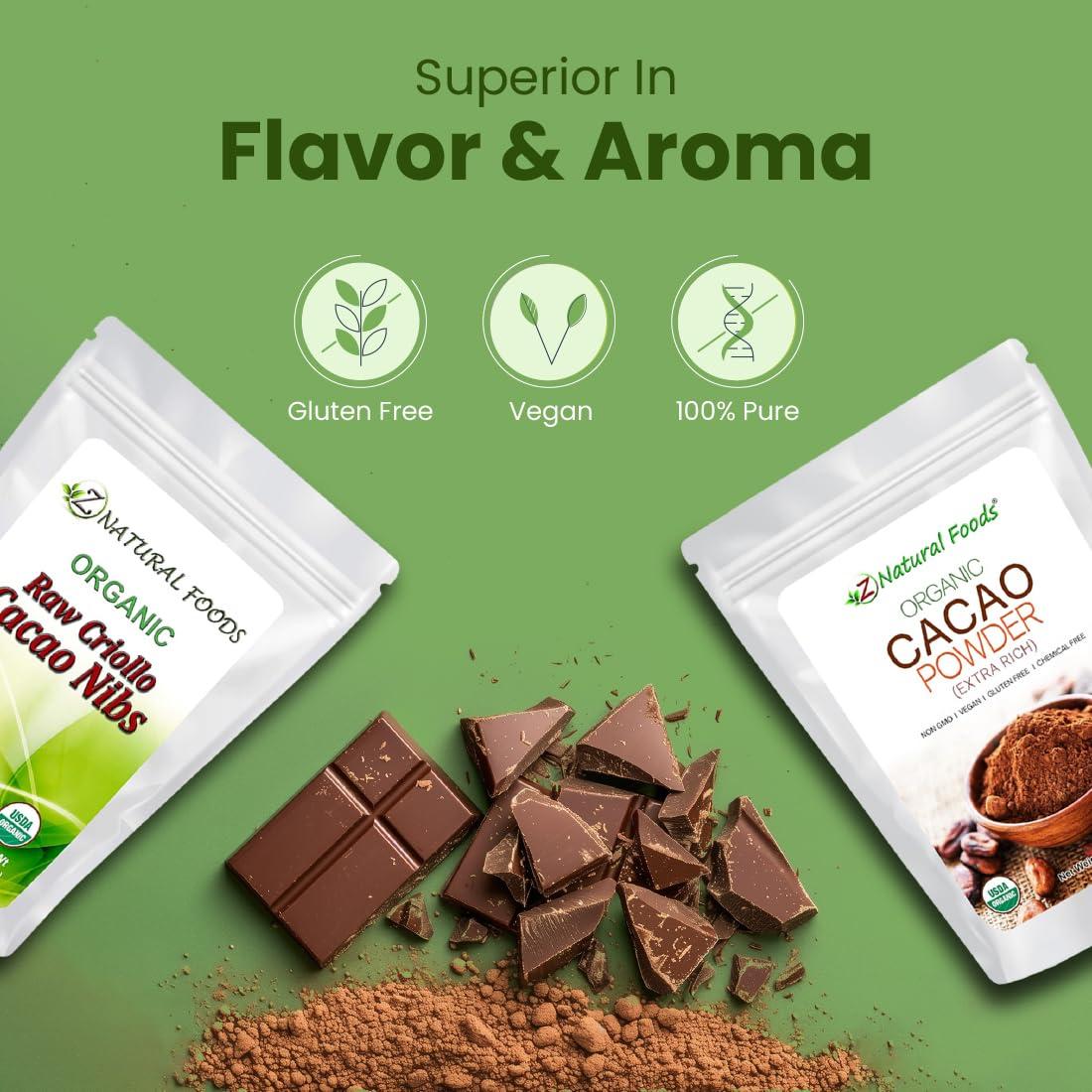image:imagePremium Raw Organic Cacao Nibs Superior In Flavor amp Aroma Unsweetened Criollo Cacao Perfect for Baking Brewing Tea Smoothies amp Snacks 100 Pure Vegan Non GMO Gluten Free Kosher 1 lb