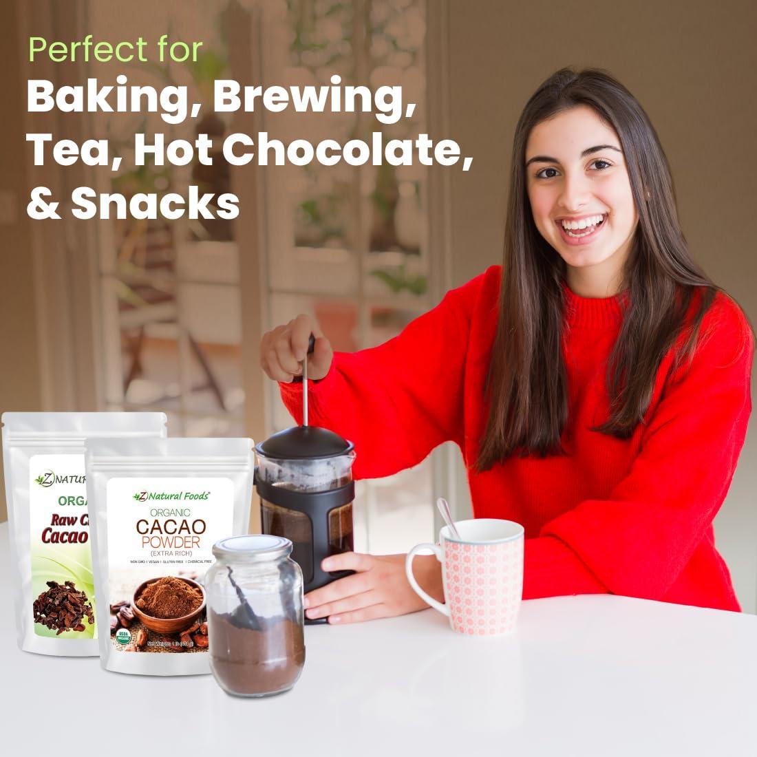 image:imagePremium Raw Organic Cacao Nibs Superior In Flavor amp Aroma Unsweetened Criollo Cacao Perfect for Baking Brewing Tea Smoothies amp Snacks 100 Pure Vegan Non GMO Gluten Free Kosher 1 lb