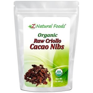 Premium Raw Organic Cacao Nibs – Superior In Flavor & Aroma – Unsweetened Criollo Cacao – Perfect for Baking, Brewing, Tea, Smoothies, & Snacks – 100% Pure, Vegan, Non GMO, Gluten Free, Kosher – 1 lb
