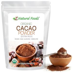 Z Natural Foods Organic Cacao Powder – Unsweetened Nutrient-Dense Superfood for Healthy Aging – Extra-Rich Dark Chocolate Flavor Perfect for Chocolate Recipes, Shakes or Smoothies, 1 lb(2 Pounds)