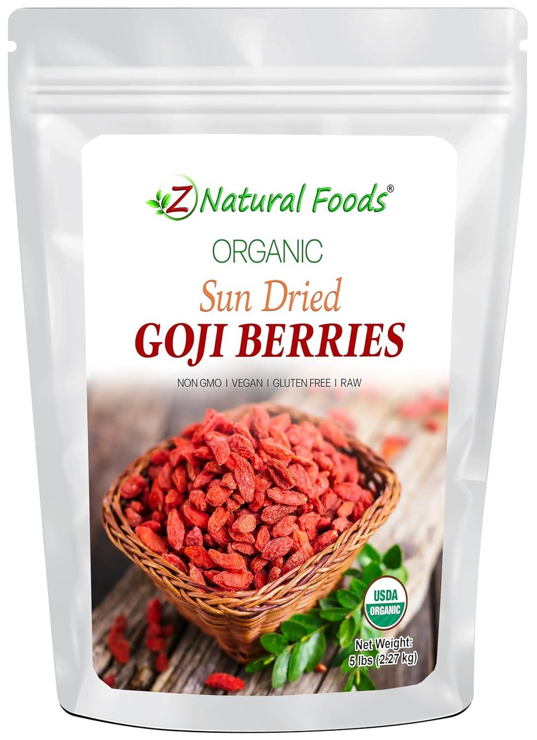 image:imageOrganic Goji Berries Premium Quality Raw Sun Dried Perfect Berry For Snacks Smoothies Cereal Yogurt Baking Salads Recipes Non GMO Vegan Gluten Free 1 lbGoji Berries