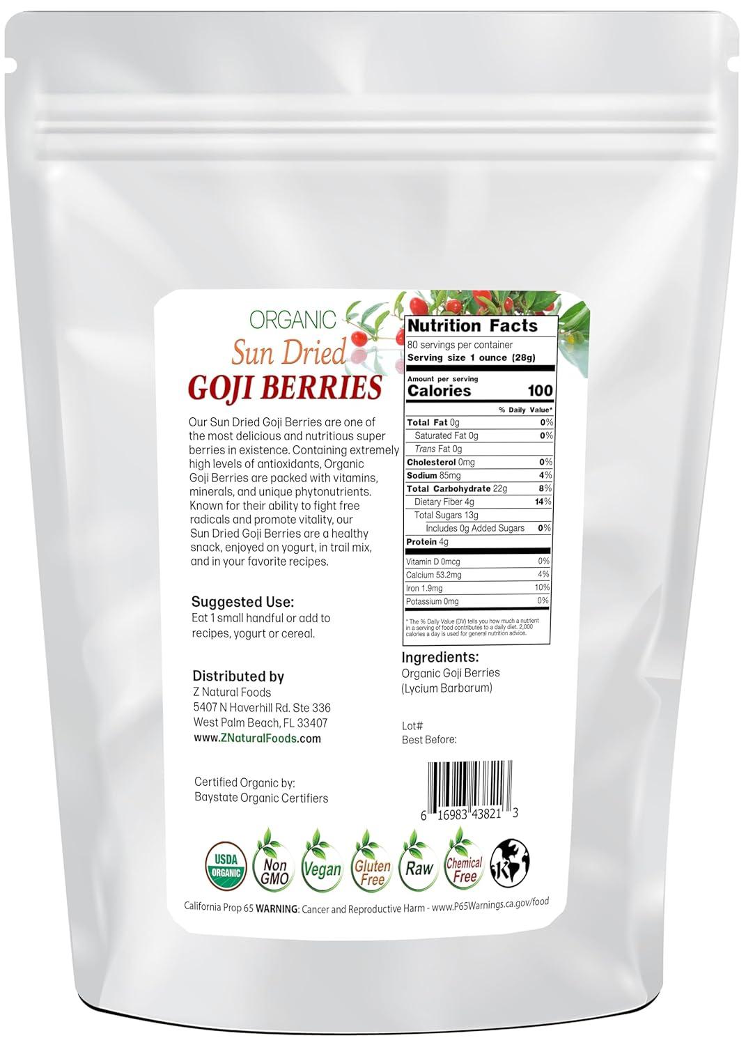 image:imageOrganic Goji Berries Premium Quality Raw Sun Dried Perfect Berry For Snacks Smoothies Cereal Yogurt Baking Salads Recipes Non GMO Vegan Gluten Free 1 lbGoji Berries