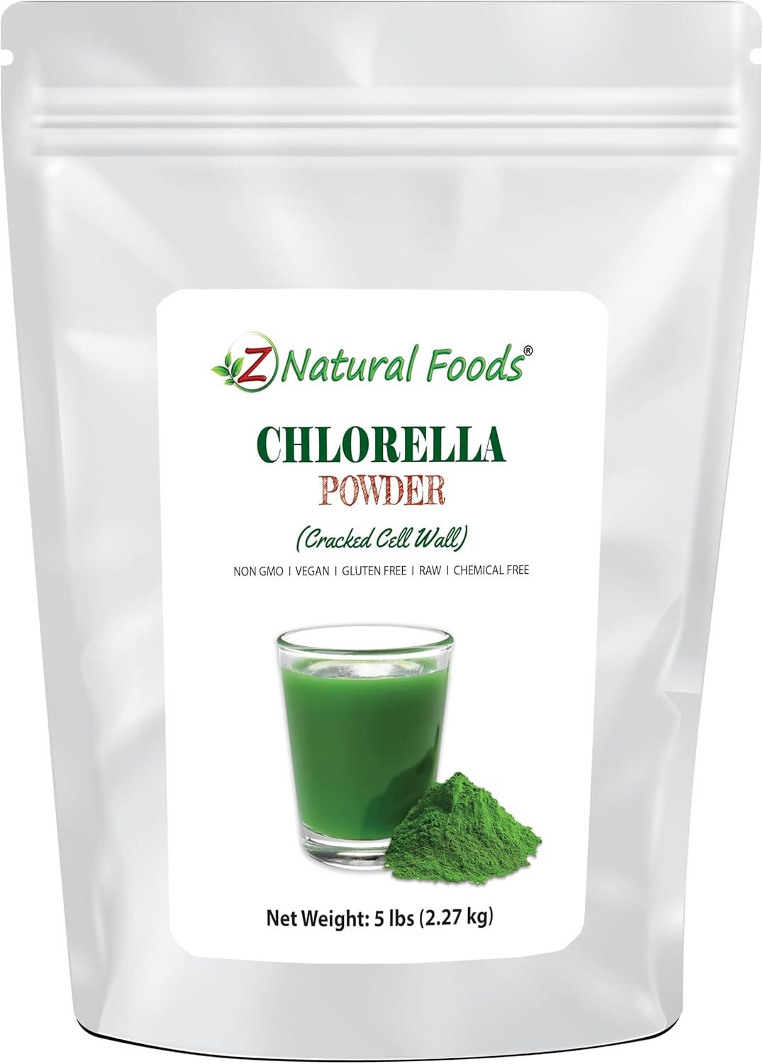 image:imageZ Natural Foods Chlorella Powder Cracked Cell Wall Plant Protein Blue Green Algae Superfood Powder Perfect for Smoothies Drinks Recipes Raw Non GMO Gluten Free Vegan 5 lbsChlorella