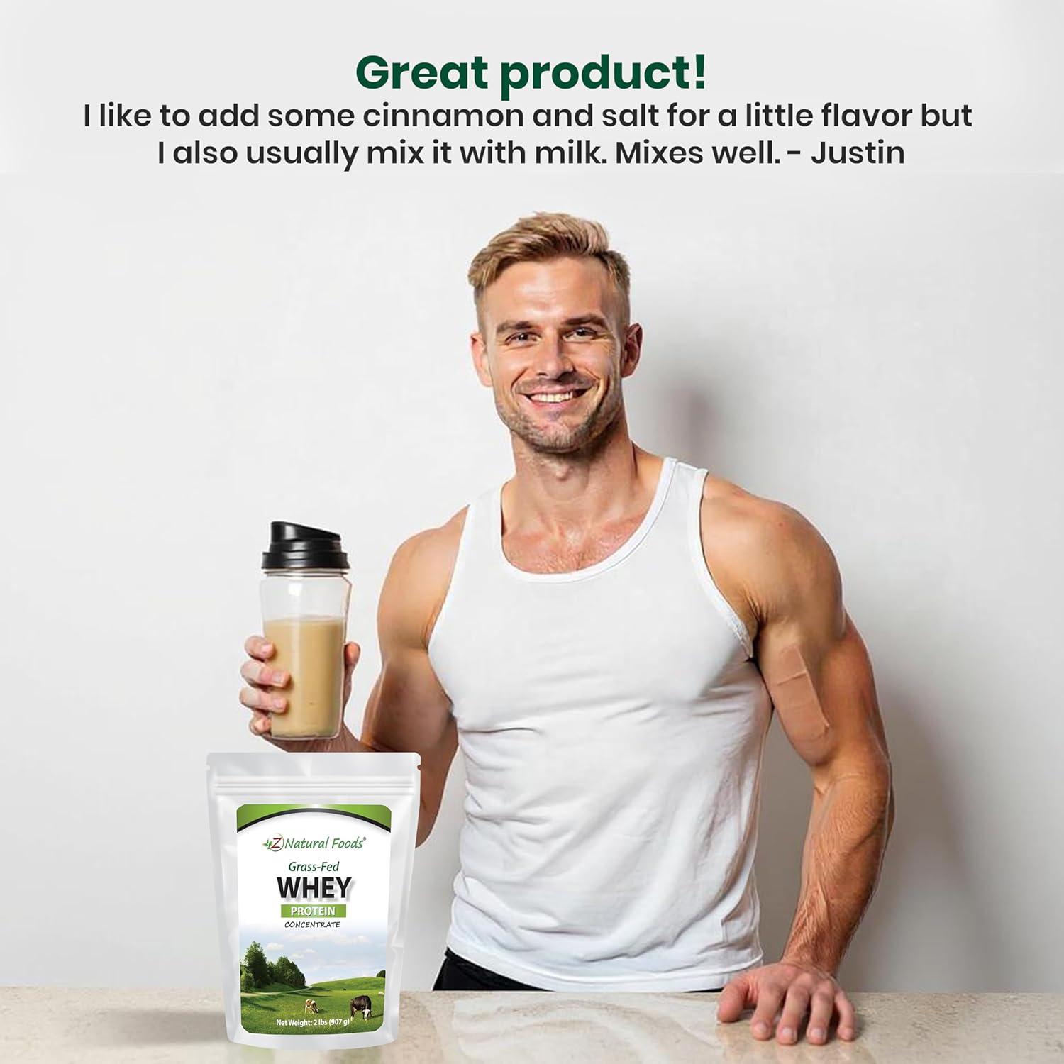 image:imageZ Natural Foods GrassFed Whey Protein Concentrate Clean Whey Protein Powder from New Zealand Cold Processed Pure Whey Protein with Essential Amino Acids for Nutrition amp Fitness Unflavored 5 lbsUnflavored