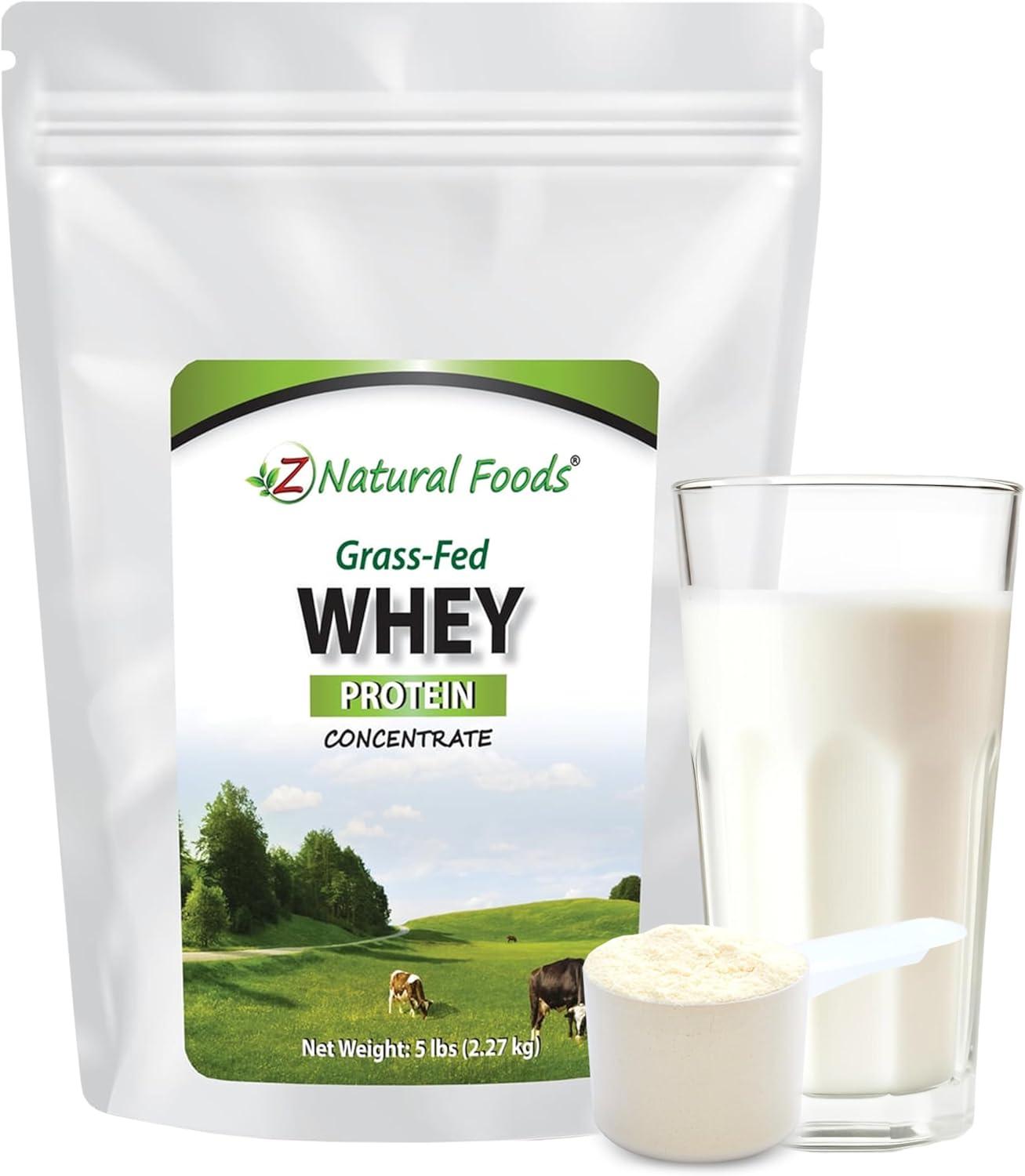 image:imageZ Natural Foods GrassFed Whey Protein Concentrate Clean Whey Protein Powder from New Zealand Cold Processed Pure Whey Protein with Essential Amino Acids for Nutrition amp Fitness Unflavored 5 lbsUnflavored