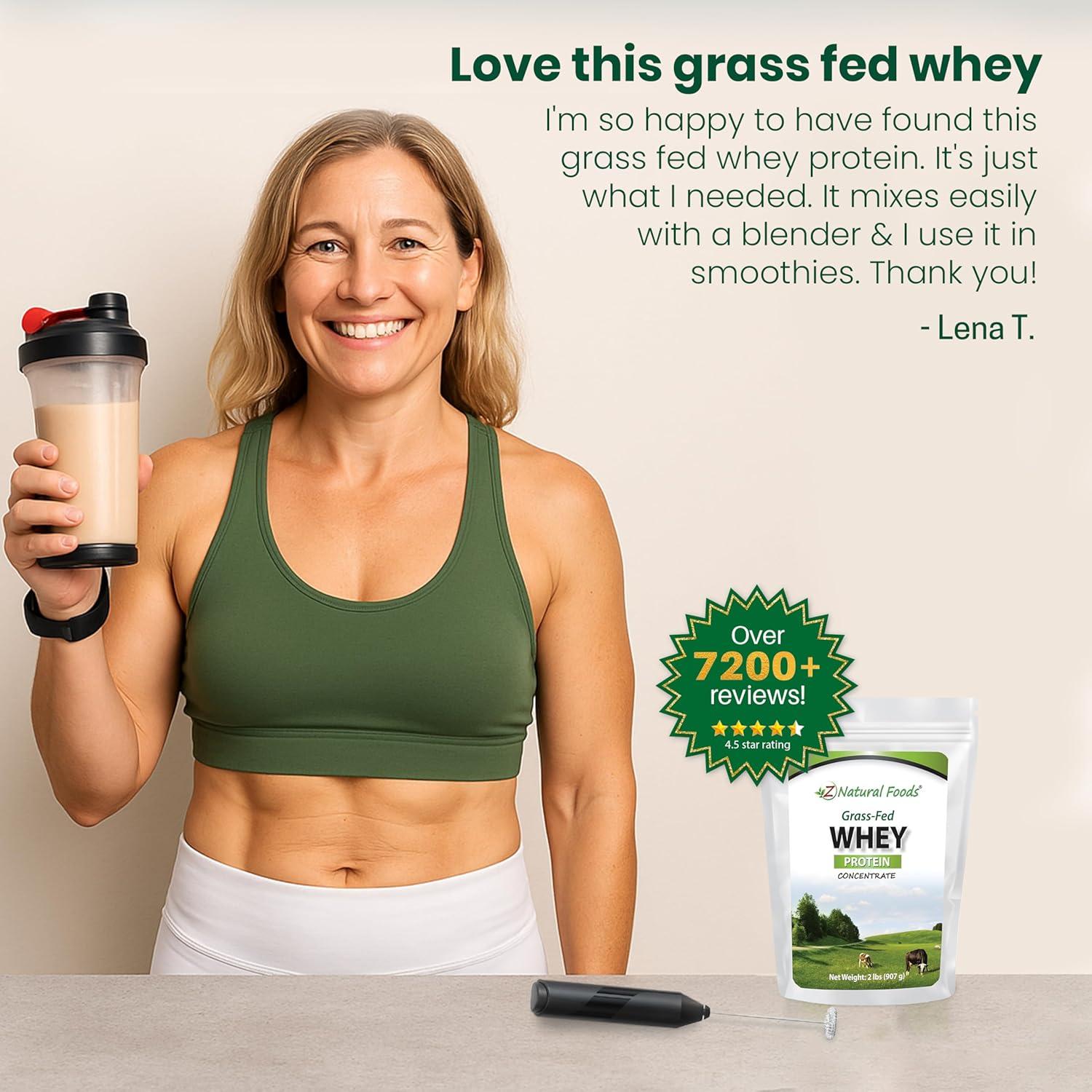 image:imageZ Natural Foods GrassFed Whey Protein Concentrate Clean Whey Protein Powder from New Zealand Cold Processed Pure Whey Protein with Essential Amino Acids for Nutrition amp Fitness Unflavored 5 lbsUnflavored