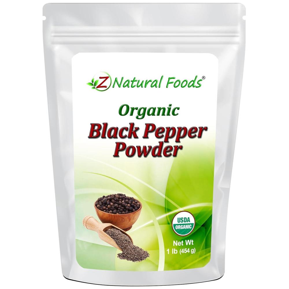 image:imageOrganic Black Pepper Powder  King of Spices Piper Nigrum  5 to 10 Piperine to Increase Bioavailability of Foods Supplements  Raw Gluten Free Non GMO Vegan Kosher  1 lb