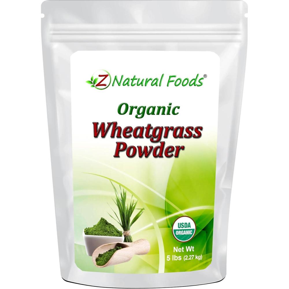 image:imageOrganic Wheatgrass Powder  Bulk 5 lb Size  100 Pure Raw NonGMO Vegan  Amazing Green Superfood for Smoothie Juice Shakes Recipes  Natural Plant Protein Source80 Ounce Pack of 1