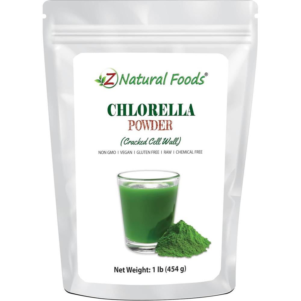 image:imageZ Natural Foods Chlorella Powder Cracked Cell Wall Plant Protein Blue Green Algae Superfood Powder Perfect for Smoothies Drinks Recipes Raw Non GMO Gluten Free Vegan 5 lbsChlorella