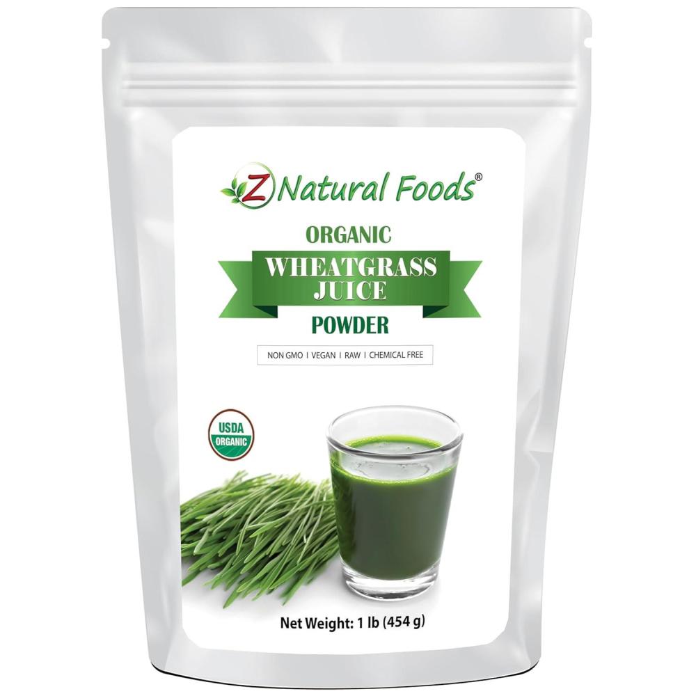 image:imageZ Natural Foods Organic Barley Grass Juice Powder  Made in USA USDA Organic NutrientDense Green Drink Mix for Energy Detox with Amino Acids  Antioxidant Juice Blend for Water Smoothies 1 lbWheatgrass