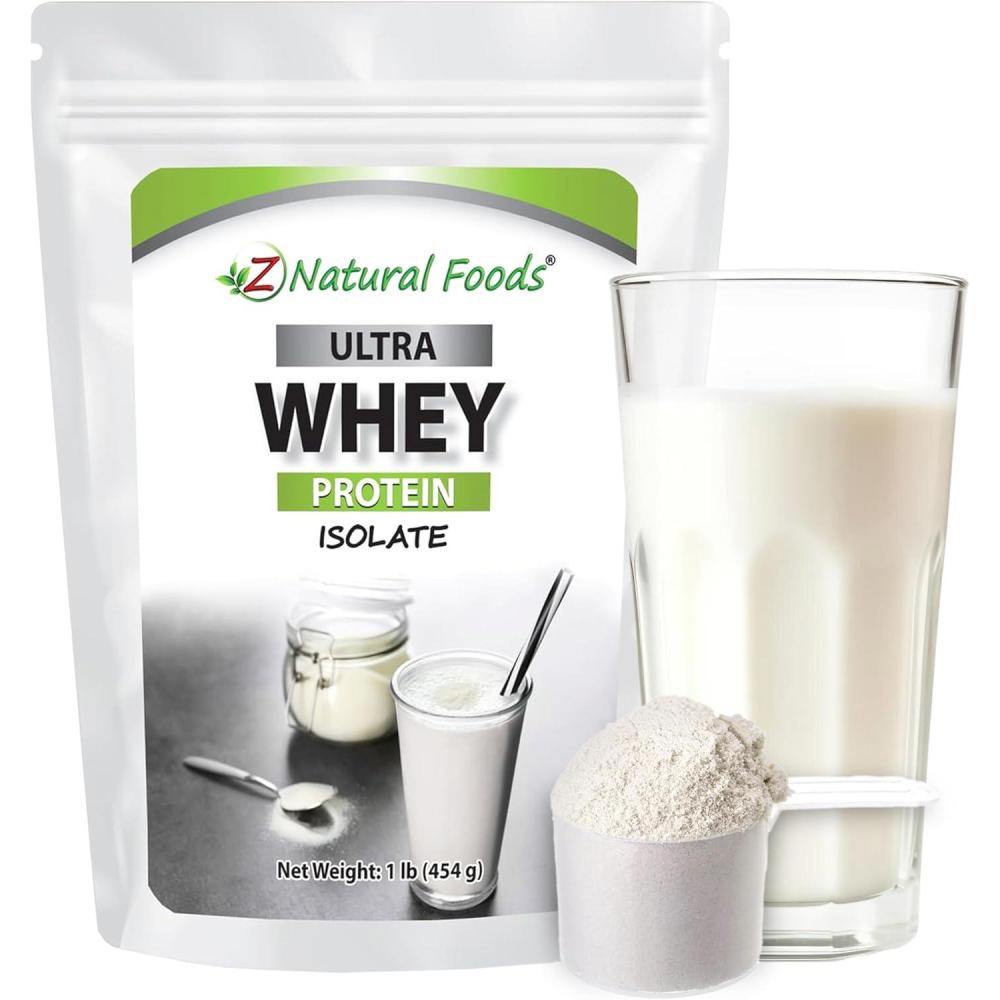 image:imageZ Natural Foods Ultra Whey Protein Isolate Powder  Pure Unflavored Unsweetened Whey Protein Powder  Flavorless Whey Isolate with Vital Proteins for Fitness Sports Nutrition Immune Support 1 lbUnflavored