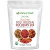 Sun Dried Organic 3 Berry Mix – Goji Berries, Golden Berry White Mulberry – Unsweetened No Sugar Added – Three Delicious Exotic Superfoods For Snacks Recipes – Raw Gluten Free – Bulk 5 lb Size(1 lb)