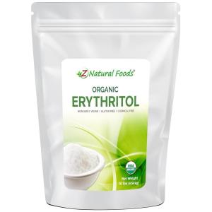 Organic Erythritol – Zero Calorie Alternative Sweetener – Low Glycemic Sugar Substitute – Great for Coffee, Tea, Drinks, Shakes, Cooking & Baking Recipes – Vegan, Non GMO & Gluten Free – 1 lb(10 Pounds)