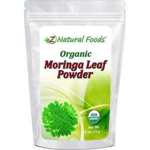 Organic Moringa Oleifera Leaf Powder – 100% Pure, Raw, Non GMO, Vegan Kosher – Amazing in Smoothies, Drinks, Tea, Juice Recipes – Energizing Green Superfood Packed with Vitamins Minerals – 6 oz