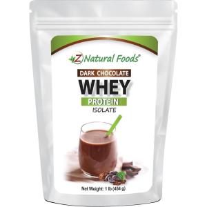 Z Natural Foods Dark Chocolate Whey Protein Isolate, Natural Protein Powder with Zero Sugar, Enriched with Vital Proteins for Energy Boost and Weight Loss, Gluten Free, Non-GMO, 5 lbs(Dark Chocolate)