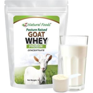 Z Natural Foods Goat Whey Protein Powder Concentrate – Undenatured, Unflavored, Pasture Raised Whey – Clean Goat Protein Powder with Vital Proteins for Weight Management, Immune Support, Fitness, 5 lb(Unflavoured)