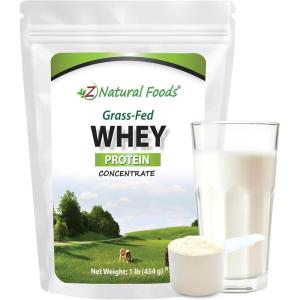 Z Natural Foods Grass-Fed Whey Protein Concentrate – Clean Whey Protein Powder from New Zealand – Cold Processed Pure Whey Protein with Essential Amino Acids for Nutrition & Fitness, Unflavored, 5 lbs(Unflavored)
