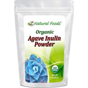 Z Natural Foods Organic Agave Inulin Powder, Natural Fiber Supplement, Prebiotic Superfood Powder for Drinks, Smoothies, and Recipes, Raw, Non-GMO, Vegan, Gluten-Free, Kosher, 1 lb(1.0 Pounds)