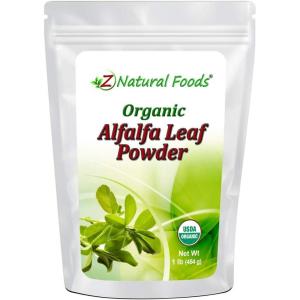 Z Natural Foods Organic Alfalfa Leaf Powder, Green Grass Superfood Powder, Mix in Smoothies, Drinks, Recipes – Raw, All Natural, Non GMO, Vegan, Gluten Free, 5 lbs(16 Ounce (Pack of 1))