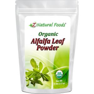 Z Natural Foods Organic Alfalfa Leaf Powder, Green Grass Superfood Powder, Mix in Smoothies, Drinks, Recipes – Raw, All Natural, Non GMO, Vegan, Gluten Free, 5 lbs(80 Ounce (Pack of 1))