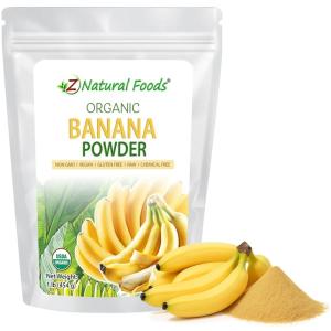 Z Natural Foods Organic Banana Powder, Fiber Supplement for Glowing Skin and Enhanced Immunity, Great in Juice, Smoothies, and Recipes, Non-GMO, Vegan, Gluten-Free, Kosher, 5 lbs(Banana)