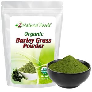 Z Natural Foods Organic Barley Grass Powder – USDA Organic Whole Food Green Blend for Energy Boost, Detox & pH Balance with Amino Acids, Minerals – Antioxidant Mix for Juice, Water, Smoothies, 1 lb(Barley Grass)