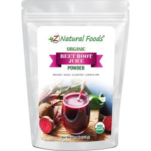 Z Natural Foods Organic Beet Root Juice Powder – Nutrient-Dense Powdered Beets, Beetroot Drink Mix with Antioxidants, Nitric Oxide for Heart Health, Energy – Perfect for Smoothies & Recipes, 1 lb