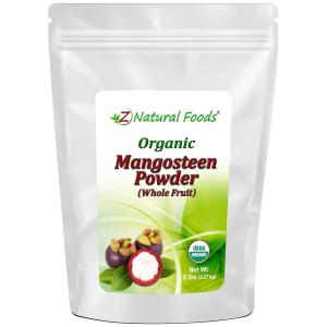 Z Natural Foods Organic Mangosteen Fruit Powder 5lb Bulk Thailand Grown Whole Pericarp Blend Tropical Smoothie Mix Culinary Ingredient Vegan Gluten-Free NonGMO Finely Milled Purple Superfruit(5 Pound (Pack of 1))