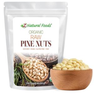 Z Natural Foods Organic Pine Nuts – Raw Nutrient-Dense Superfood Packed in Airtight Foil Pouches – Pure Pine Nut for Pesto, Trail Mix, Salad & Recipes – Vegan, Gluten-Free, Keto-Friendly Snacks, 1 lb(Organic Pine Nuts)