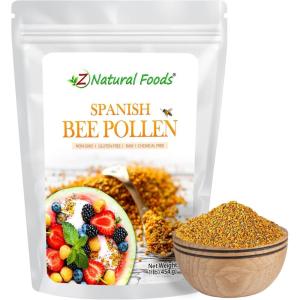 Z Natural Foods Spanish Bee Pollen Granules – Pure & Raw Pollen Granule, Product of Spain – Nutrient-Dense for Energy & Immune Support – Aromatic Sweet Flavor, Sprinkle on Salads & Smoothies, 1lb