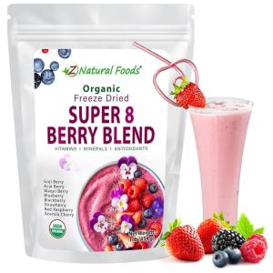 Z Natural Foods Super 8 Berry Blend – Organic Freeze Dried Berry Powder, Fruit Superfood Powder – Delicious Powdered Fruit Berry, Antioxidant Powder for Smoothies, Yogurts, Healthy Drink Mix, 1 lb(1 Pound (Pack of 1))