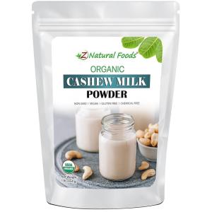 Z Natural Foods Unsweetened Cashew Milk Powder – Plant/Nut Milk For Healthy Heart, Bones, Skin – Substitute for Cashew Butter – Gluten-Free, Kosher, Non-GMO, Vegan, Dairy-Free, 1 lb(Organic Cashew)